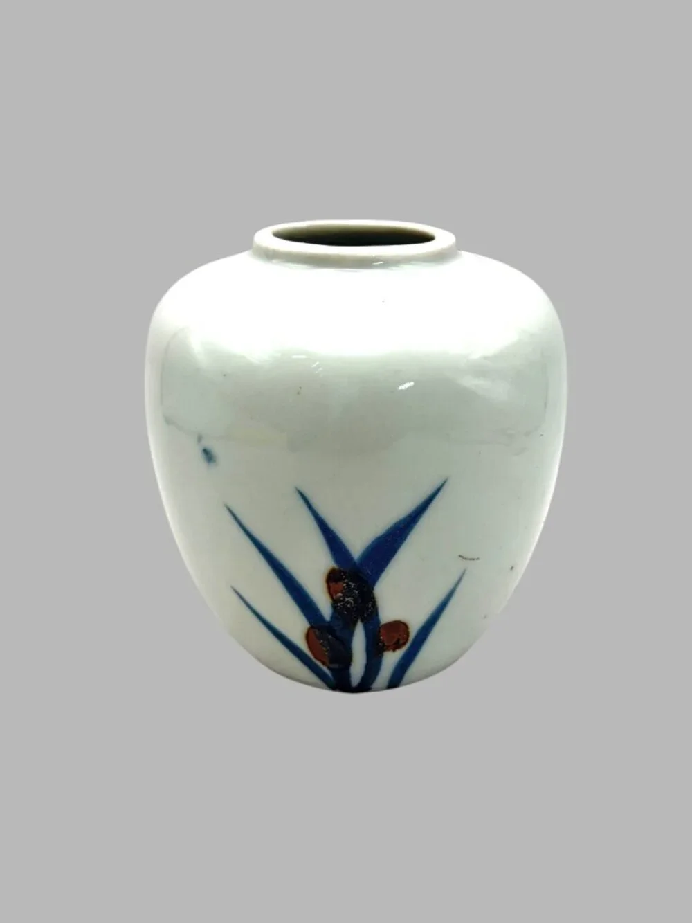 Vintage Japan Hand Painted Oriental Collection Blue Floral Porcelain Vase 4